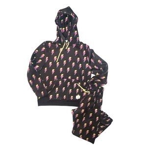 Wesc Rainbow Lightning Bolt Matching Sweatsuit Y2K Streetwear Rave